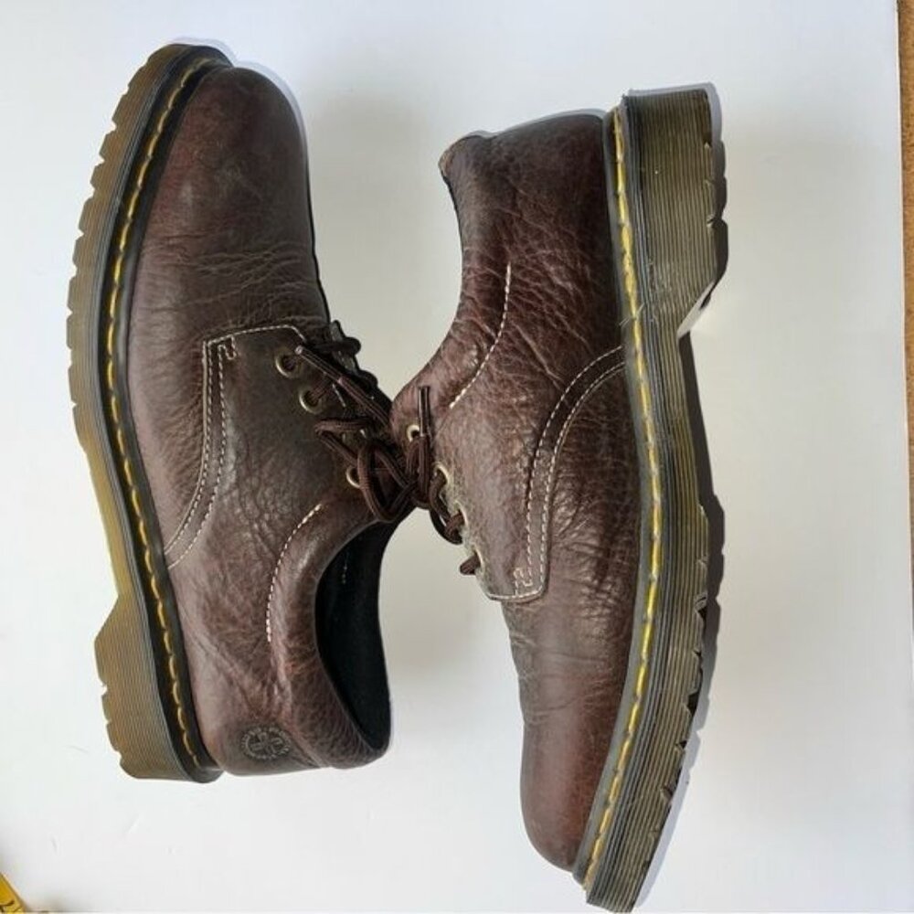 Dr. Martens Men’s Boston Oxfords Brown Leather Lace-up Shoes Size 12 - Picture 4 of 12